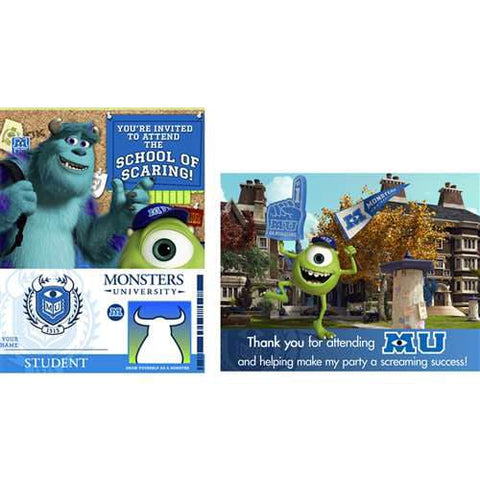 Monsters University Party Invitations and Thank You Podtcards ( online only)