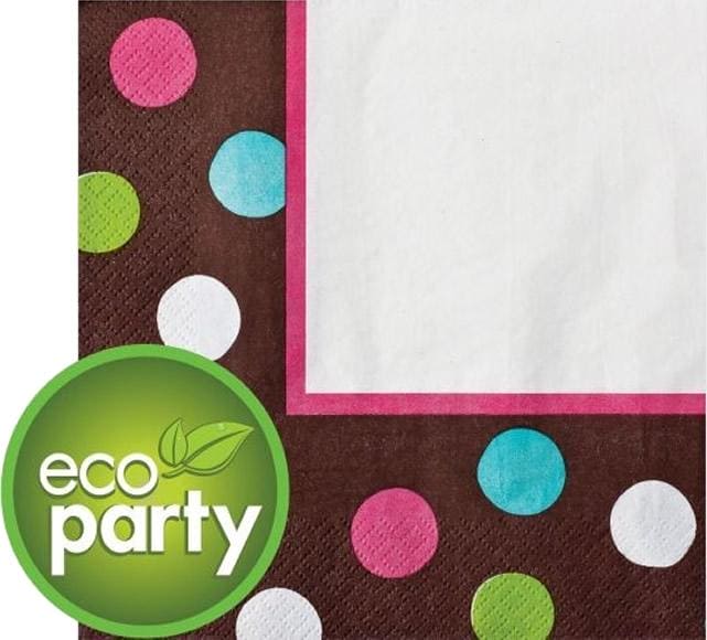 Chocolate & Polka Dots Lunch Napkins