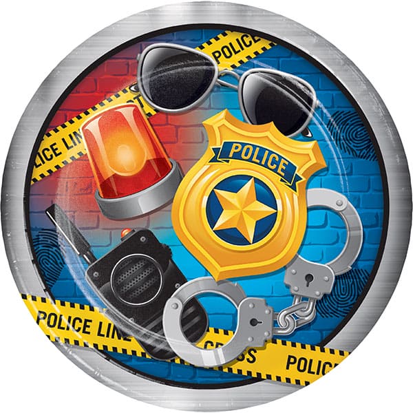Police Party 8.75in Round Dinner Plates