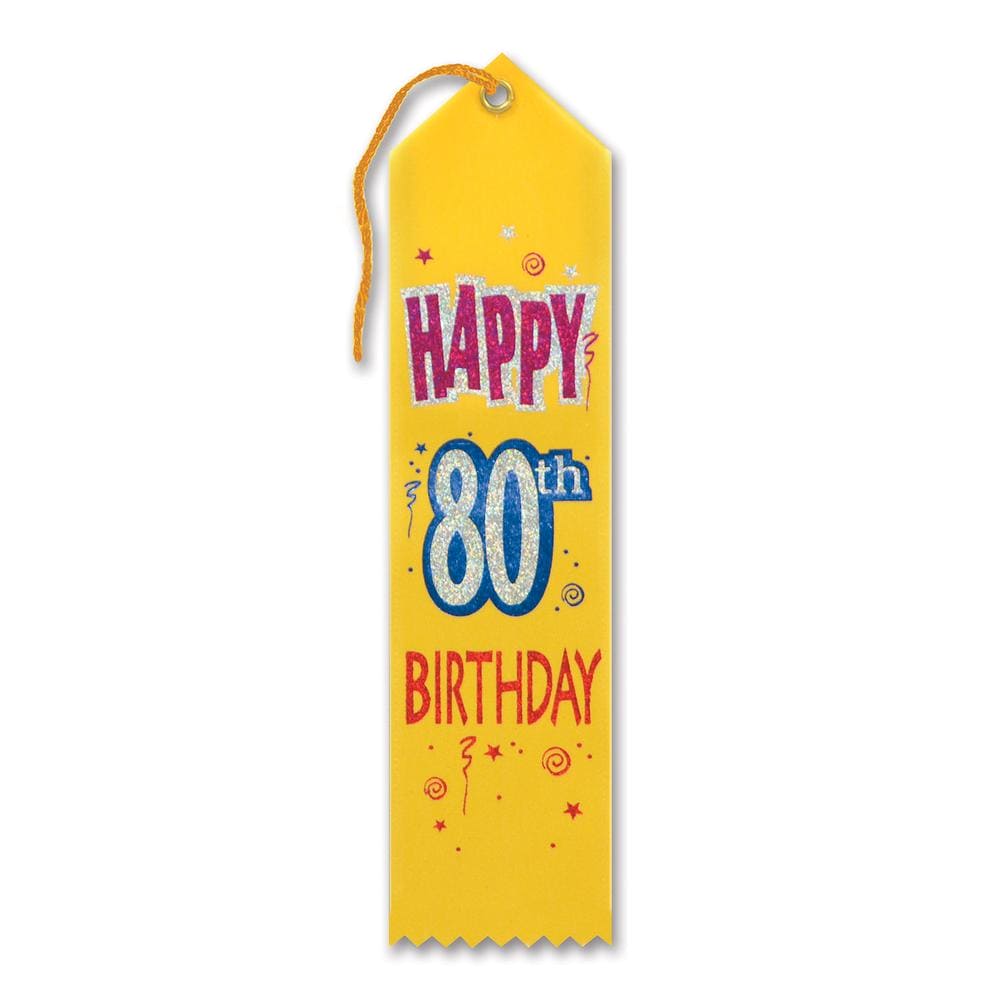 Award Ribbon - Happy 80th Birthday