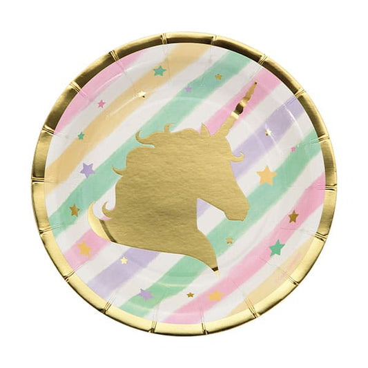 Unicorn Sparkle 7in Round Luncheon Plates 8 Ct