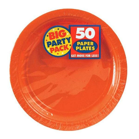 Amscan Big Party Pack Plastic Cups, 50 Count (Pack Of 1), Orange Peel