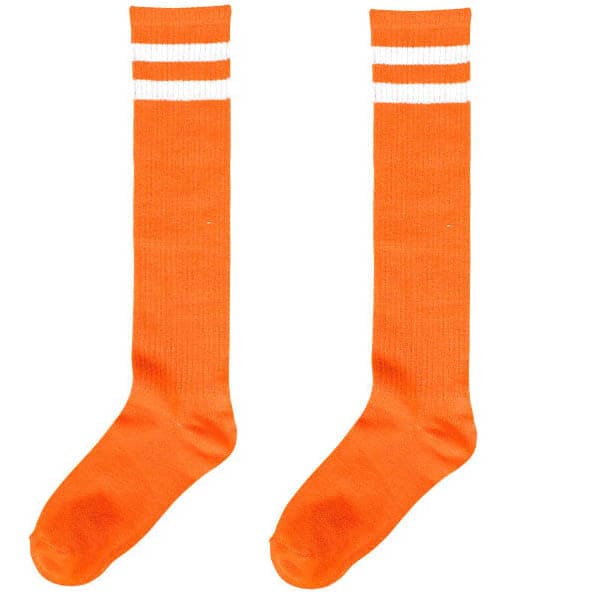 Orange Stripe Knee High Socks