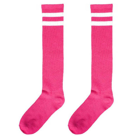 Pink Stripe Knee High Socks