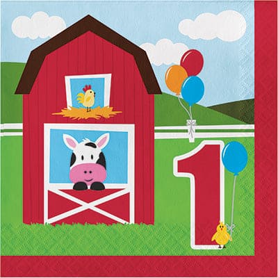 Farmhouse Fun 1st Birthday Luncheon Napkins