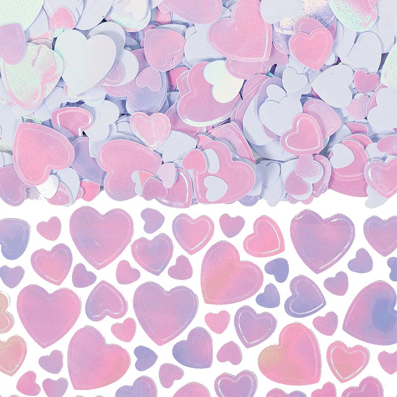 Iridescent Metallic Hearts Confetti