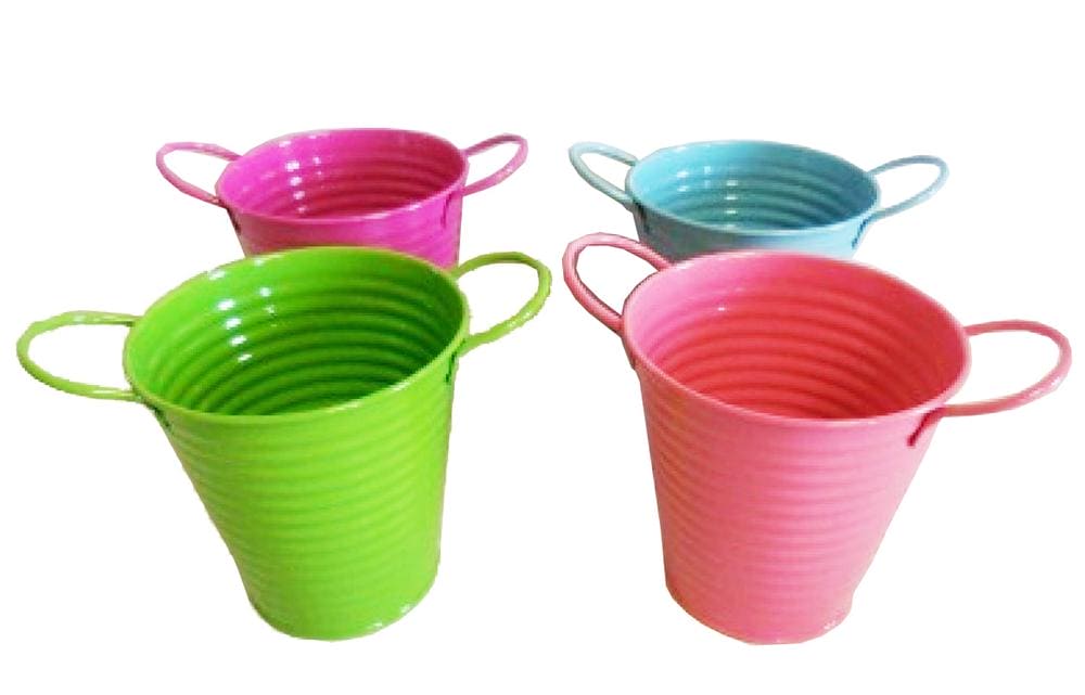 Color Tin Bucket with Side Handles