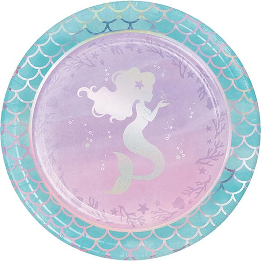 Mermaid Shine 8.75in Round Dinner Paper Plates