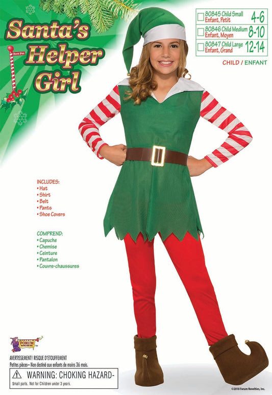 Santa's Helper Elf Costume Girl