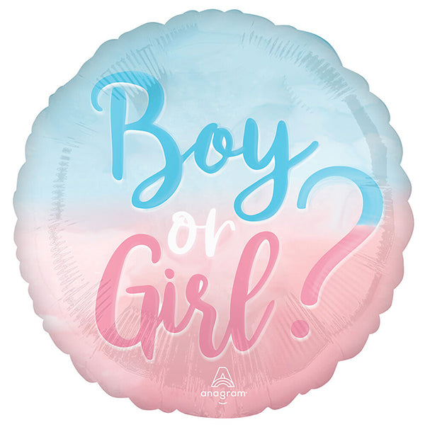 Gender Reveal Boy Or Girl 18in Metallic Balloon