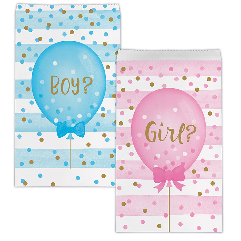 Gender Reveal Balloons Paper Treat Bags