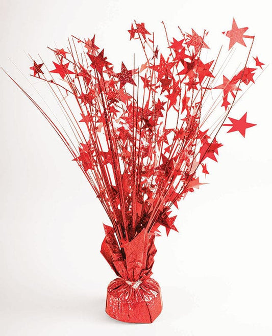 Star Balloon Centerpiece Holographic Red