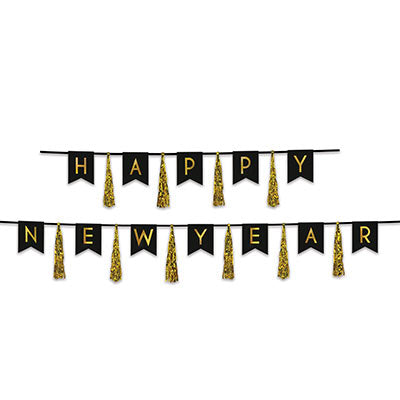 New Year Tassel Banner Gold