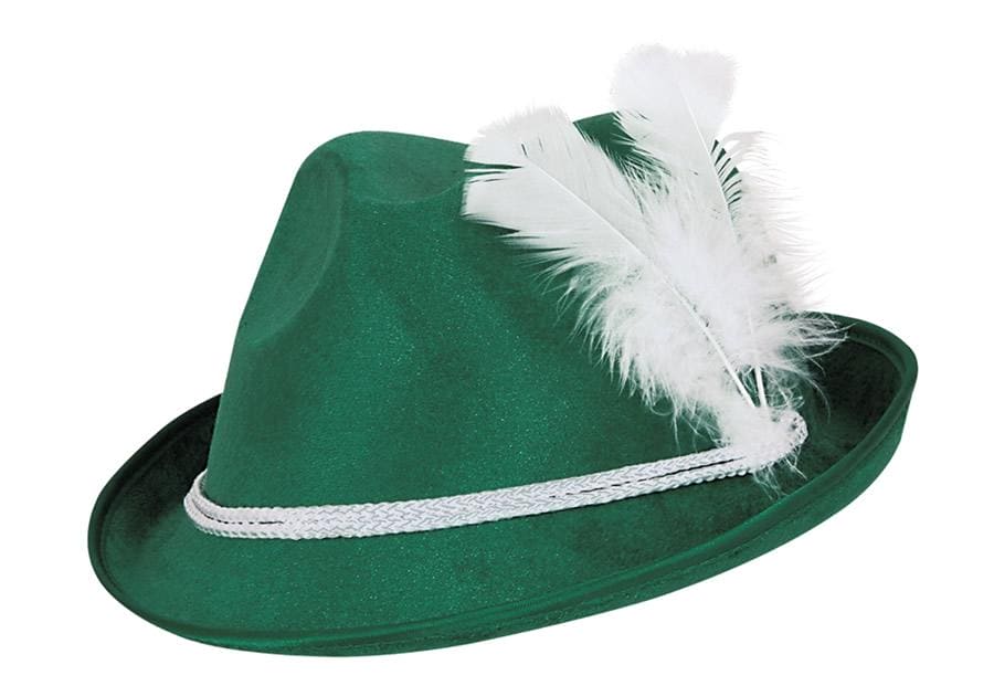 Oktoberfest Forest Green Vel-Felt Alpine Style Hat