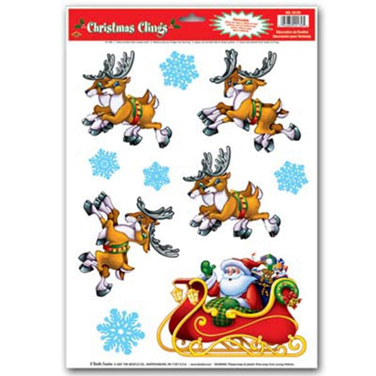 Santa & Sleigh Window Clings