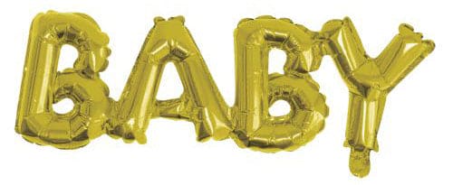 16in Baby Balloon Phrase Gold - Does not float