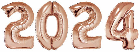 2023 Rose Gold 40in Number Mylar Metallic Balloon Set
