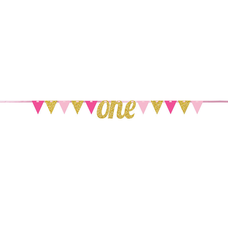 1st Birthday Banner Pink