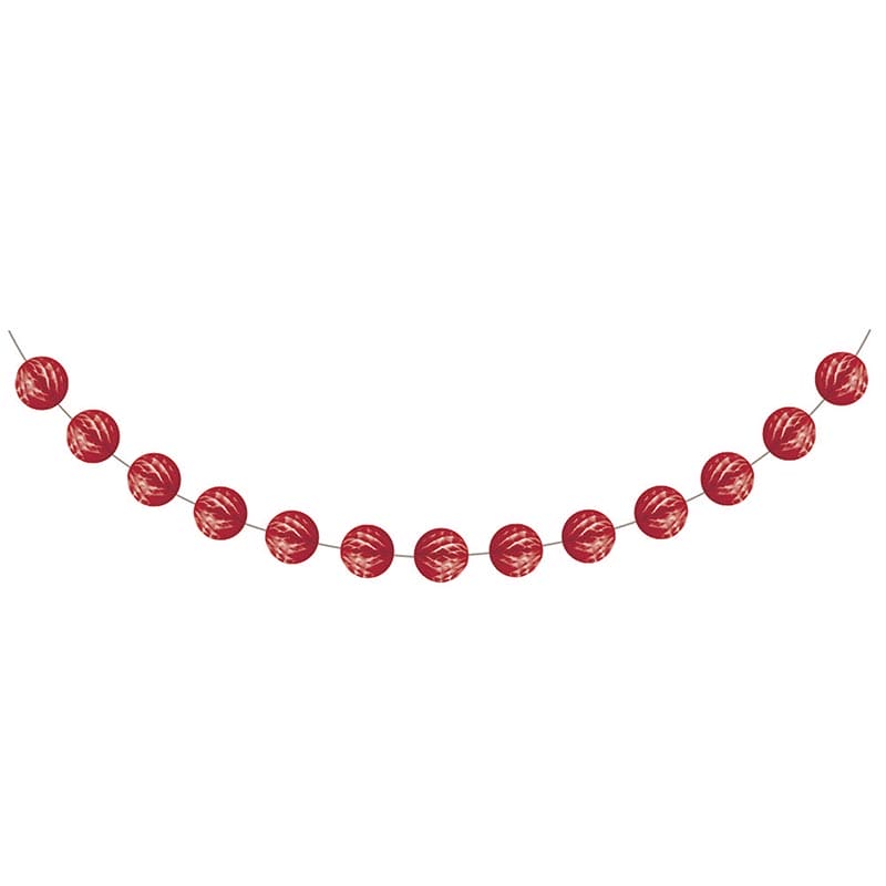 Mini Honeycomb Garland Red