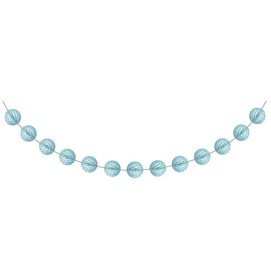 Mini Honeycomb Garland Light Blue