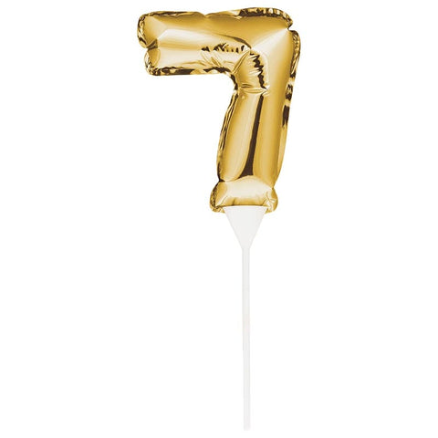 Balloon Cake Topper Number 7 Gold
