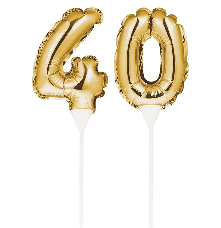Balloon Cake Topper Number 40 Gold