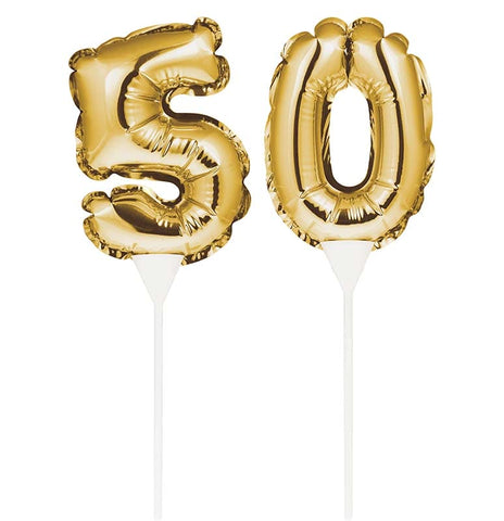 Balloon Cake Topper Number 50 Gold