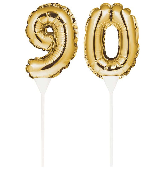 Balloon Cake Topper Number 90 Gold