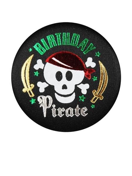 Birthday Pirate Black Satin Button