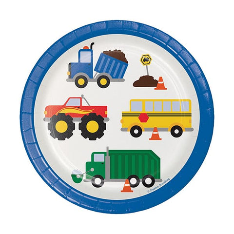 Traffic Jam 7in Round Luncheon Paper Plates