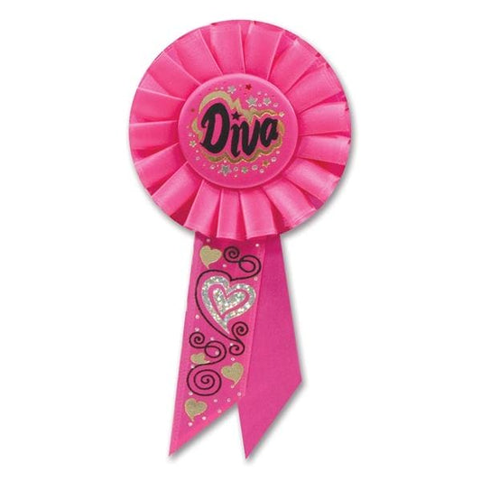 Diva Pink Rosette Ribbon