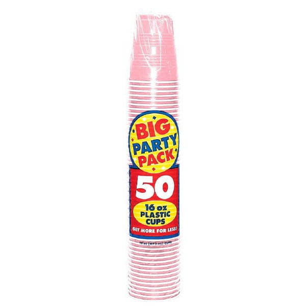 Big Party Pack 18oz Plastic Cups- New Pink