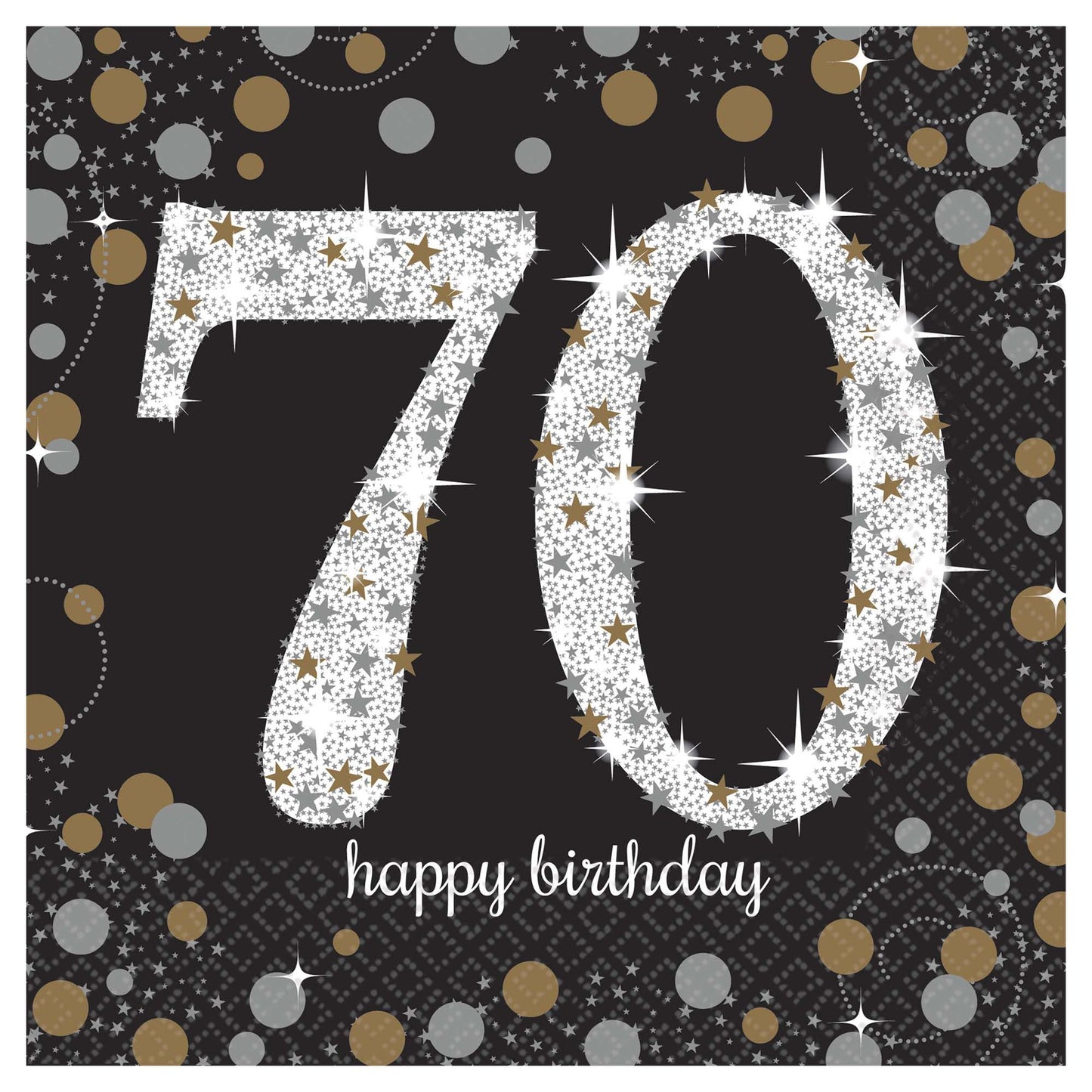 Sparkling Celebration 70th Birthday Luncheon Napkins