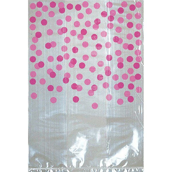 Cello Bags with Pink Dots 25ct