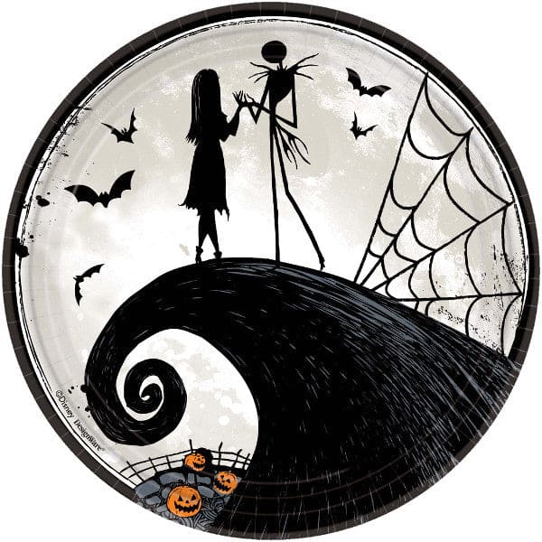 Nightmare Before Christmas 9in Round Dinner Paper Plates 8 Ct