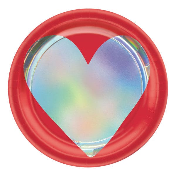 Heart Day 7in Round Lunchoen Paper Plates