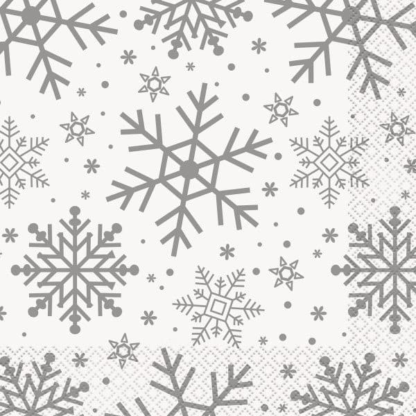 Silver and Gold Snowflakes Luncheon Napkins 016 Ct