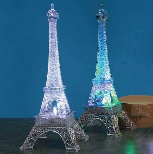 Eiffel Tower 10in with Led Light Multi