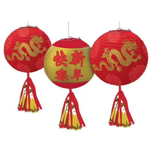Chinese Lunar New Year Lanterns 3ct