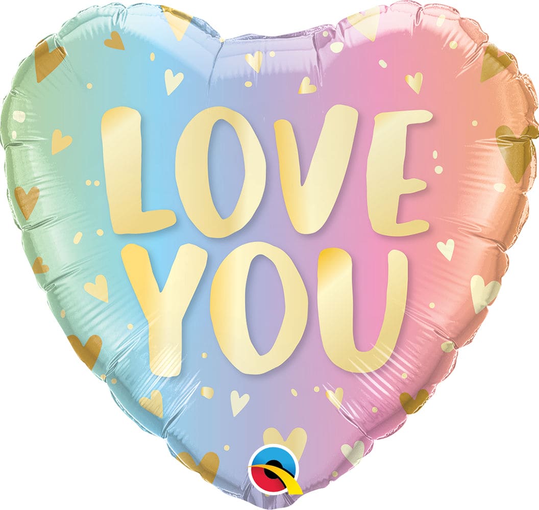 Love You Pastel Ombre 18in Metallic Balloon