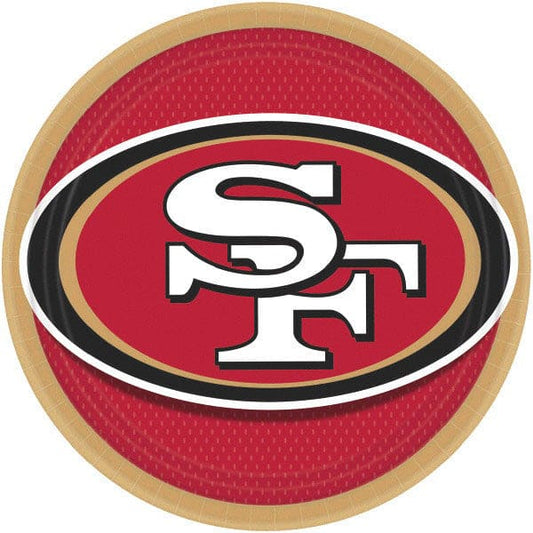 San Francisco 49ers 9in Round Dinner Paper Plates 8ct