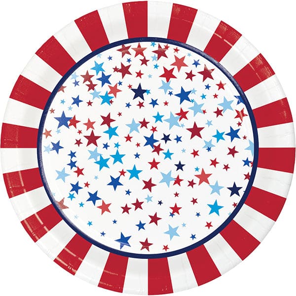 Patriotic Pride 9in Round Dinner Paper Plates 8ct