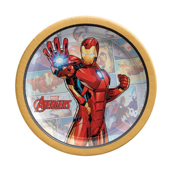 Avengers Unite Iron Man 7in Round Luncheon Paper Plates
