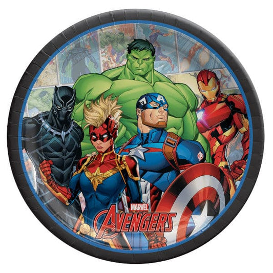 Marvel Avengers Powers Unite 9in Round Dinner Paper Plates 8 Ct
