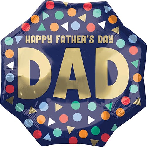 Happy Father's Day Dots 22in Metallic Balloon