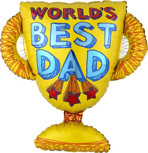 Best Dad Trophy 27in Metallic Balloon
