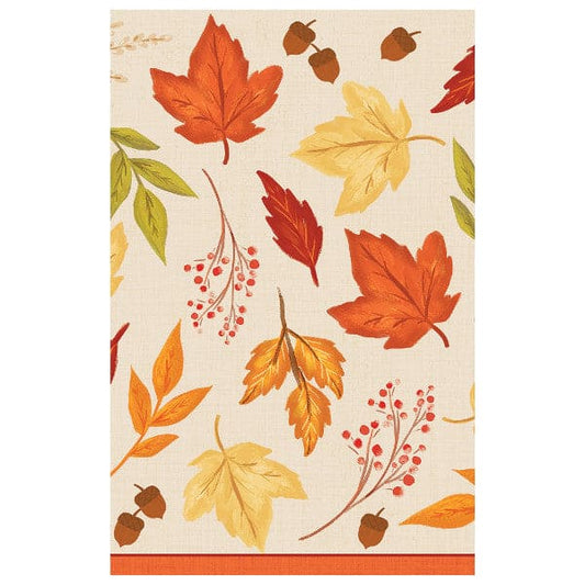 Fall Foliage Plastic Table Cover - All Over Print