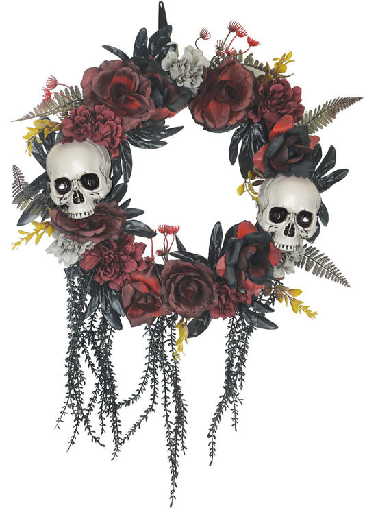 Wreath with Skull and Roses