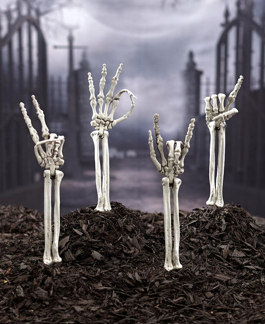 Skeleton 18.5in Arm Peace Sign Lawn Stake
