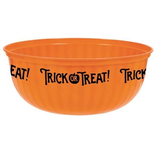 Halloween Candy "Trick or Treat" Orange Plastic Bowl